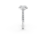 White gold Asscher Cut Halo Diamond Engagement Ring with Pave Band and Four-Prong Setting_25