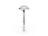 White gold Asscher Cut Halo Diamond Engagement Ring with Pave Band and Four-Prong Setting_9