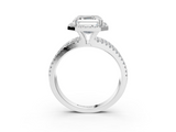 White gold Asscher Cut Halo Diamond Engagement Ring with Split Shank and Four-Prong Setting_32