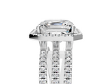 White gold Asscher Cut Halo Diamond Engagement Ring with Split Shank and Four-Prong Setting_34
