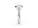White gold Asscher Cut Halo Diamond Pave Band with Four-Prong Setting_25