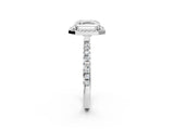 White gold Asscher Cut Halo Diamond Pave Band with Prong Setting_14