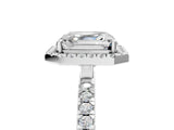 White gold Asscher Cut Halo Diamond Pave Band with Prong Setting_17