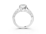 White gold Asscher Cut Halo Diamond Ring with Channel Set Band and Four-Prong Setting_54