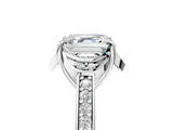 White gold Asscher Cut Halo Diamond Ring with Channel Set Band and Four-Prong Setting_57