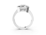 White gold Asscher Cut Halo Diamond Ring with Pavé Band and Milgrain Prong Setting_52