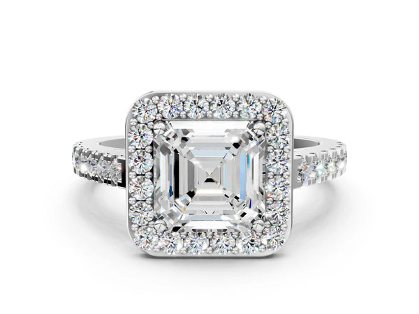 Platinum Pear-Shaped Pave Halo Engagement Ring Setting