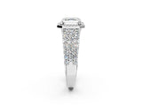 White gold Asscher Cut Halo Pavé Diamond Engagement Ring with Split Shank and Four-Prong Setting_6