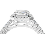 White gold Asscher Cut Halo Pavé Diamond Engagement Ring with Split Shank and Four-Prong Setting_8