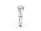 White gold Asscher Cut Halo Pave Band Four-Prong Ring_51
