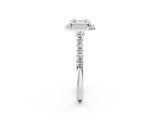 White gold Asscher Cut Halo Pave Diamond Engagement Ring with Four-Prong Setting_10