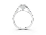 White gold Asscher Cut Halo Pave Diamond Engagement Ring with Four-Prong Setting_11