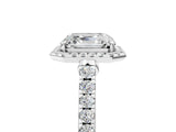 White gold Asscher Cut Halo Pave Diamond Engagement Ring with Four-Prong Setting_13