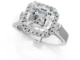 Platinum 2.04 Carat E VVS2 Round Halo Round Diamond Twist Band with Four-Prong Setting