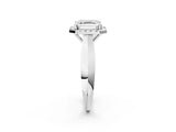 White gold Asscher Cut Halo Solitaire Engagement Ring with Square Band and Four-Prong Setting_14