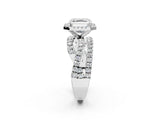 White gold Asscher Cut Halo Split Shank Prong Setting Ring_14