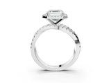 White gold Asscher Cut Halo Split Shank Prong Setting Ring_15
