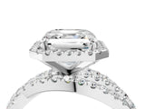 White gold Asscher Cut Halo Split Shank Prong Setting Ring_16