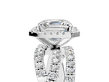 White gold Asscher Cut Halo Split Shank Prong Setting Ring_17