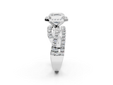 White gold Asscher Cut Halo Split Shank Prong Setting Ring_25