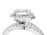 White gold Asscher Cut Halo Split Shank Prong Setting Ring_26