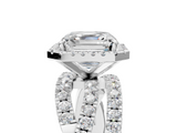 White gold Asscher Cut Halo Split Shank Prong Setting Ring_27