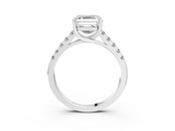White gold Asscher Cut Pavé Band Solitaire Ring with Four-Prong Setting_50