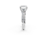 White gold Asscher Cut Pave Diamond Engagement Ring with Channel Set Band and Four-Prong Setting_14