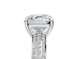 White gold Asscher Cut Pave Diamond Engagement Ring with Channel Set Band and Four-Prong Setting_17