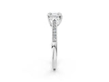 White gold Asscher Cut Solitaire Cathedral Diamond Engagement Ring with Channel-Set Band and Four-Prong Setting_5