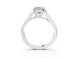White gold Asscher Cut Solitaire Cathedral Diamond Engagement Ring with Channel-Set Band and Four-Prong Setting_6