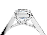 White gold Asscher Cut Solitaire Cathedral Diamond Engagement Ring with Channel-Set Band and Four-Prong Setting_7