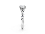 White gold Asscher Cut Solitaire Diamond Engagement Ring with Pavé Band and Six-Prong Setting_70