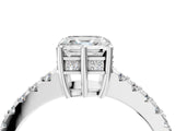 White gold Asscher Cut Solitaire Diamond Engagement Ring with Pavé Band and Six-Prong Setting_72
