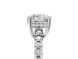 White gold Asscher Cut Solitaire Diamond Engagement Ring with Pavé Band and Six-Prong Setting_83