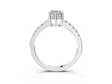 White gold Asscher Cut Solitaire Diamond Engagement Ring with Pavé Band and Six-Prong Setting_87