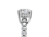 White gold Asscher Cut Solitaire Diamond Engagement Ring with Pavé Band and Six-Prong Setting_89