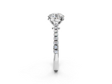 White gold Asscher Cut Solitaire Diamond Engagement Ring with Pave Band and Four-Prong Setting_10