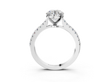 White gold Asscher Cut Solitaire Diamond Engagement Ring with Pave Band and Four-Prong Setting_11