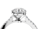 White gold Asscher Cut Solitaire Diamond Engagement Ring with Pave Band and Four-Prong Setting_12