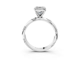 White gold Asscher Cut Solitaire Diamond Engagement Ring with Twisted Pave Band and Four-Prong Setting_10