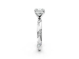 White gold Asscher Cut Solitaire Diamond Engagement Ring with Twisted Pave Band and Four-Prong Setting_9