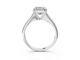 White gold Asscher Cut Solitaire Diamond Ring with Six-Prong Setting and Classic Band_21