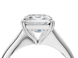 White gold Asscher Cut Solitaire Diamond Ring with Six-Prong Setting and Classic Band_22