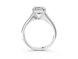 White gold Asscher Cut Solitaire Diamond Ring with Six-Prong Setting and Classic Band_30
