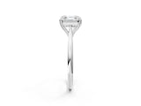 White gold Asscher Cut Solitaire Diamond Ring with Six-Prong Setting and Classic Band_341