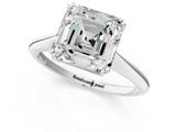 White gold Asscher Cut Solitaire Diamond Ring with Six-Prong Setting and Classic Band_38