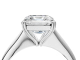 White gold Asscher Cut Solitaire Diamond Ring with Six-Prong Setting and Classic Band_41