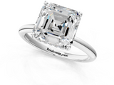 White gold Asscher Cut Solitaire Engagement Ring with Four-Prong Setting and Classic Band_24