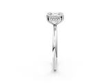 White gold Asscher Cut Solitaire Engagement Ring with Four-Prong Setting and Classic Band_25